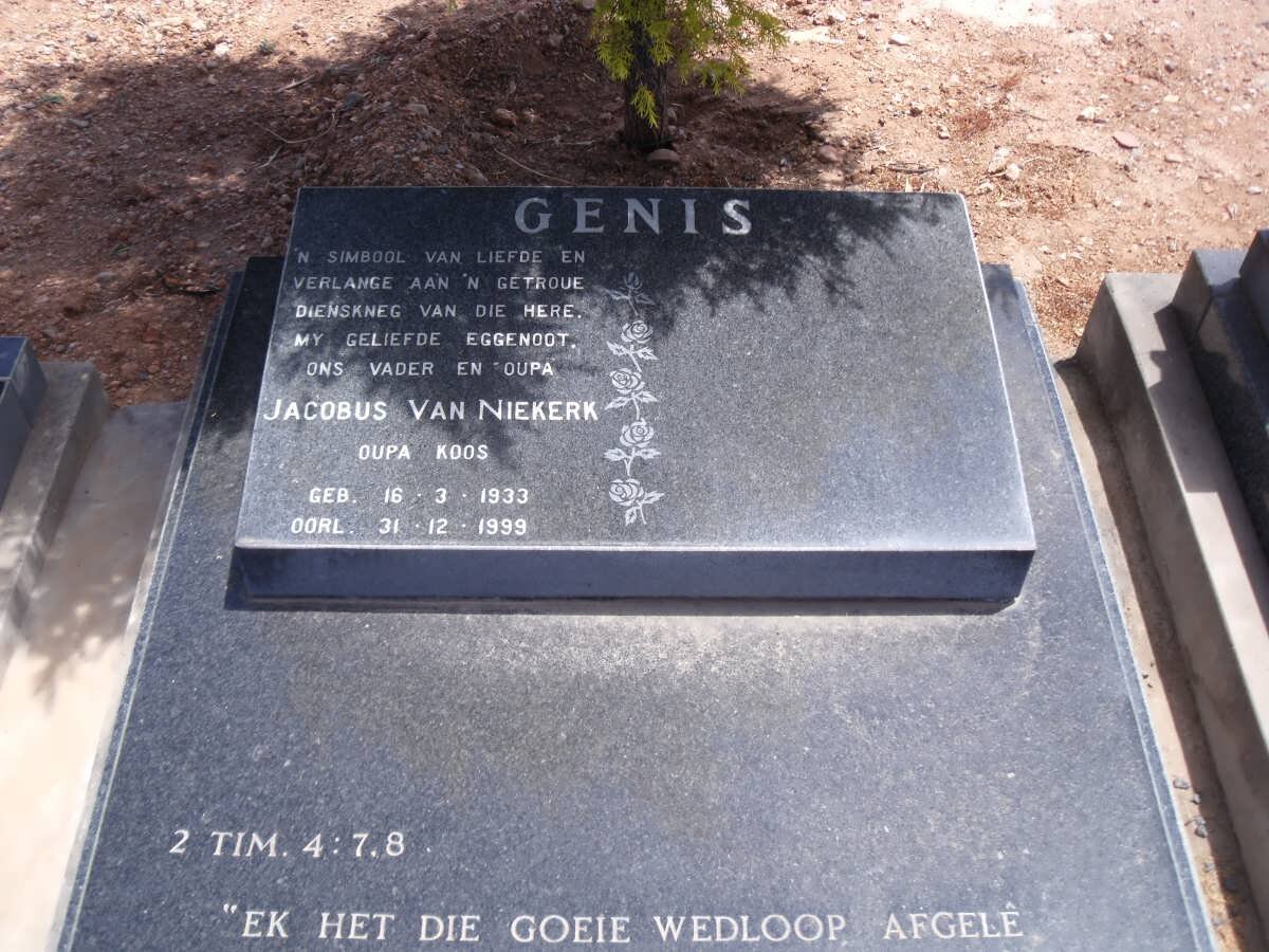 GENIS Jacobus van Niekerk 1933-1999