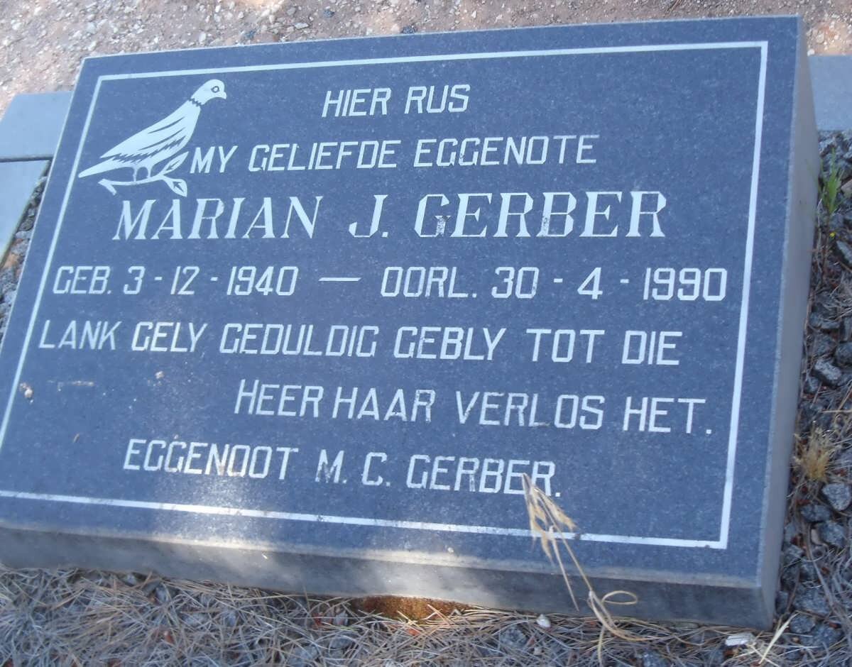 GERBER Marian J. 1940-1990