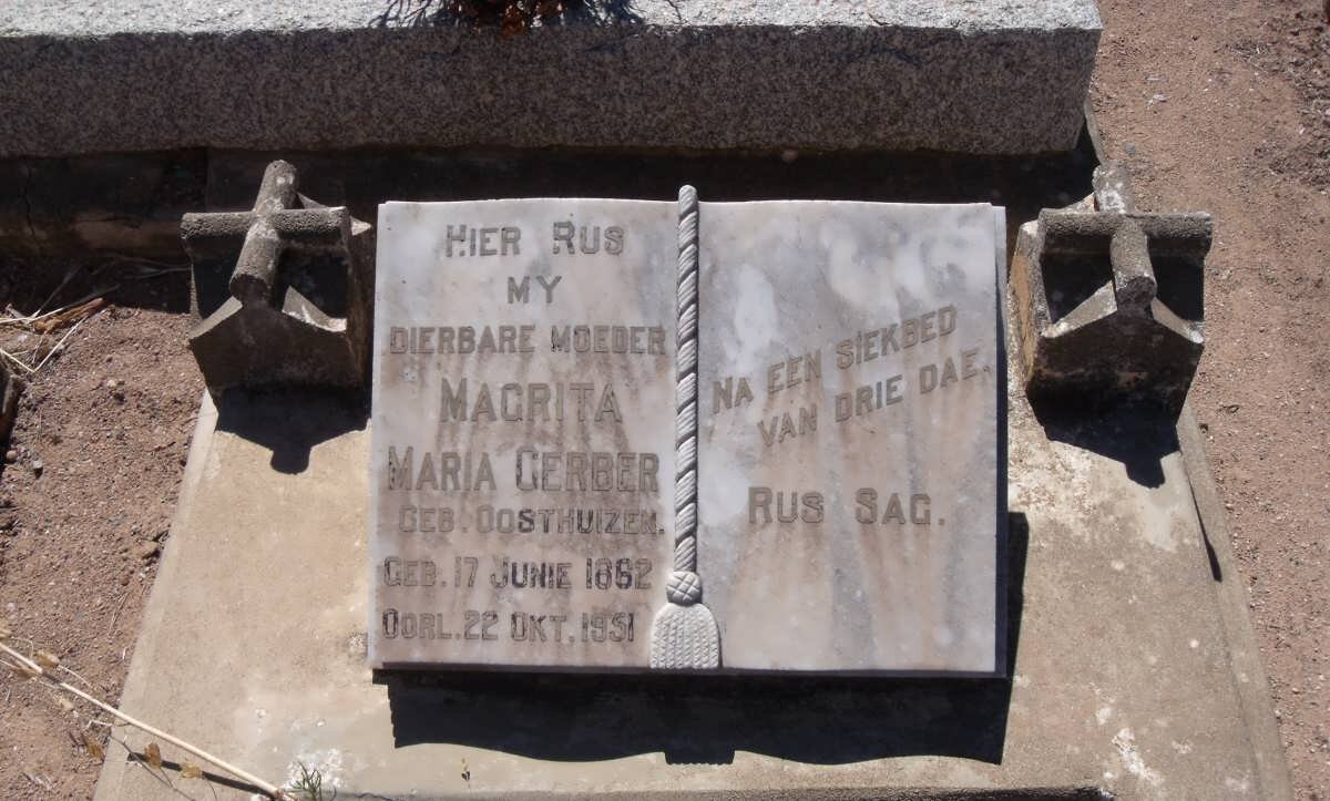 GERBER Magrita Maria nee OOSTHUIZEN 1892-1951