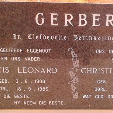 GERBER Louis Leonard 1908-1985 &amp; Christina B. ROODMAN 1910-1988