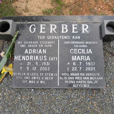 GERBER Adrian Hendrikus 1931-2003 & Cecilia Maria 1937-2021