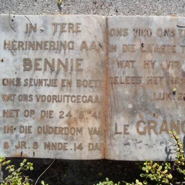 GRANGE Bennie, le -1945