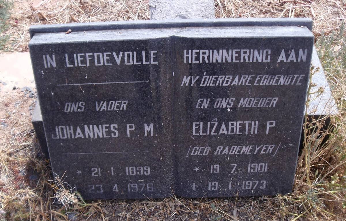GRUNDLING Johannes P.M. 1899-1976 &amp; Elizabeth P. RADEMEYER 1901-1973