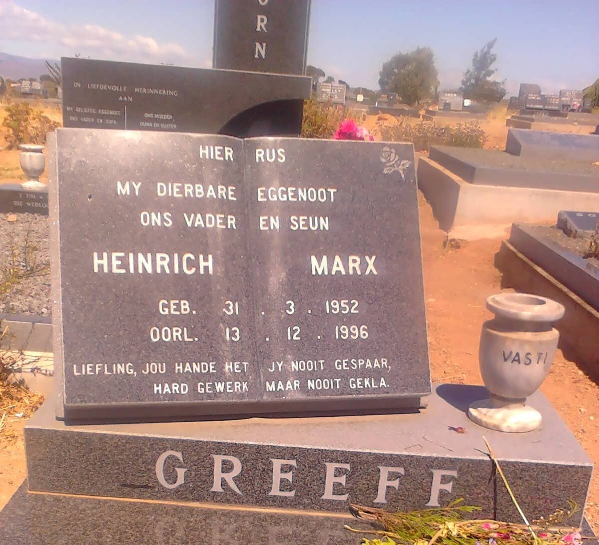 GREEFF Heinrich Marx 1952-1996