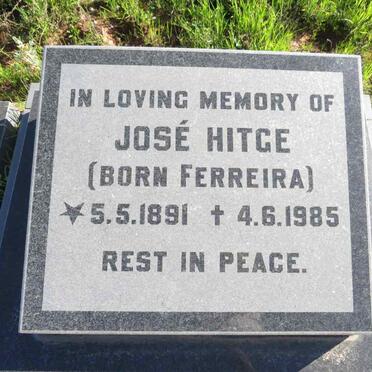 HITGE Jose nee FERREIRA 1891-1985