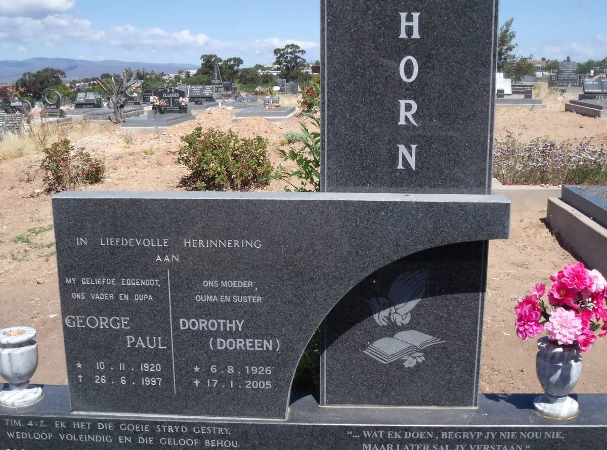 HORN George Paul 1920-1997 &amp; Dorothy 1926-2005