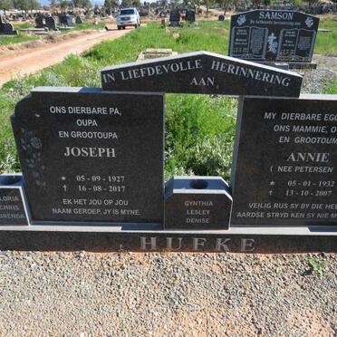 HUFKE Joseph 1927-2017 & Annie PETERSEN 1932-2007