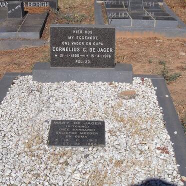 JAGER Cornelius G., de 1900-1976 &amp; Mary KITCHING nee BARNARD 1915-1994