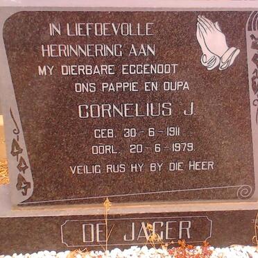 JAGER Cornelius J., de  1911-1979