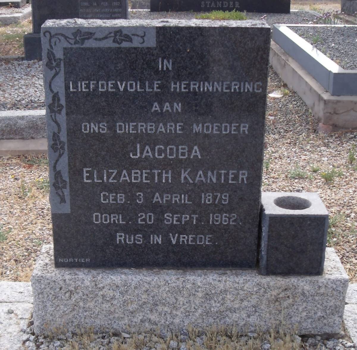 KANTER Jacoba Elizabeth 1879-1962