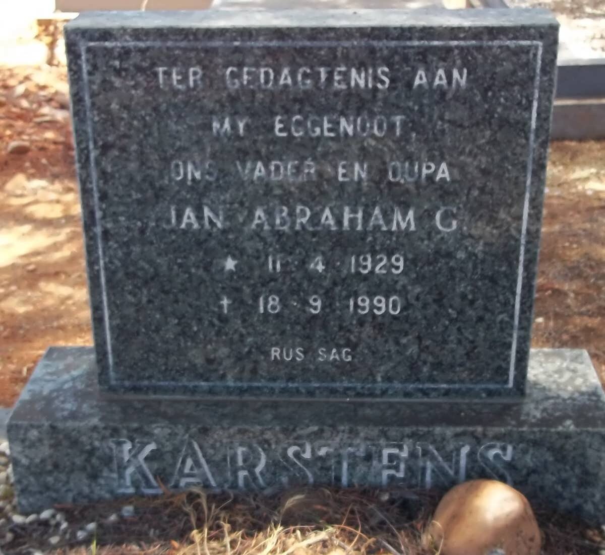 KARSTENS Jan Abraham G. 1929-1990