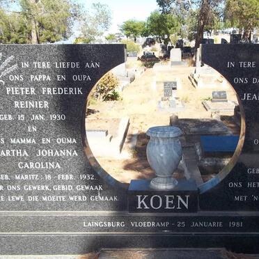 KOEN Pieter Frederik Reinier 1930-1981 &amp; Martha Johanna MARITZ 1932-1981 :: KOEN Jeanette Cecilia 1963-1981