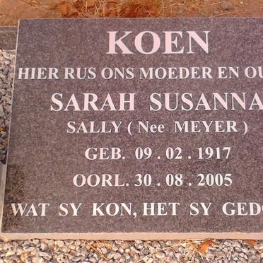 KOEN Sarah Susanna nee MEYER 1917-2005