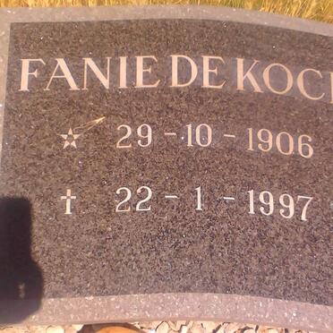 KOCK Fanie, de 1906-1997