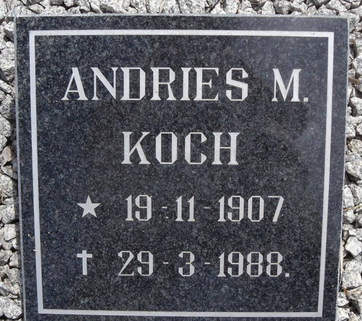 KOCH Andries M. 1907-1988