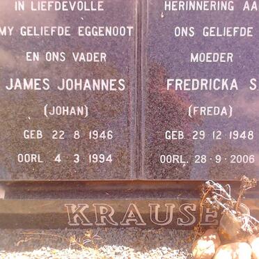 KRAUSE James Johannes 1946-1994 &amp; Fredricka S. 1948-2006