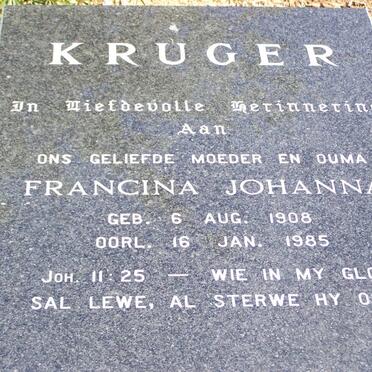 KRUGER Francina Johanna 1908-1985