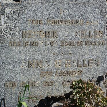 KELLER Hendrik J. 190?-1948 &amp; Anna C. LOURENS 1917-1949