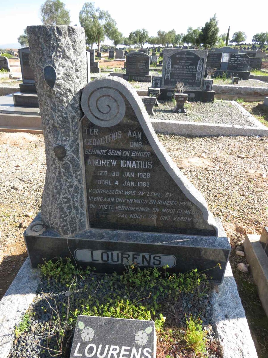 LOURENS Andrew Ignatius 1928-1963 :: LOURENS Elizabeth M. 1923-2003_1