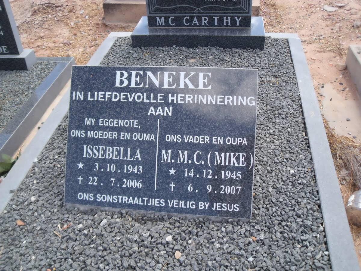 BENEKE M.M.C. 1945-2007 &amp; Issebella 1943-2006