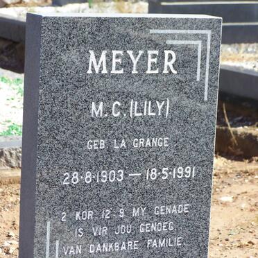 MEYER M.C. nee LA GRANGE 1903-1991
