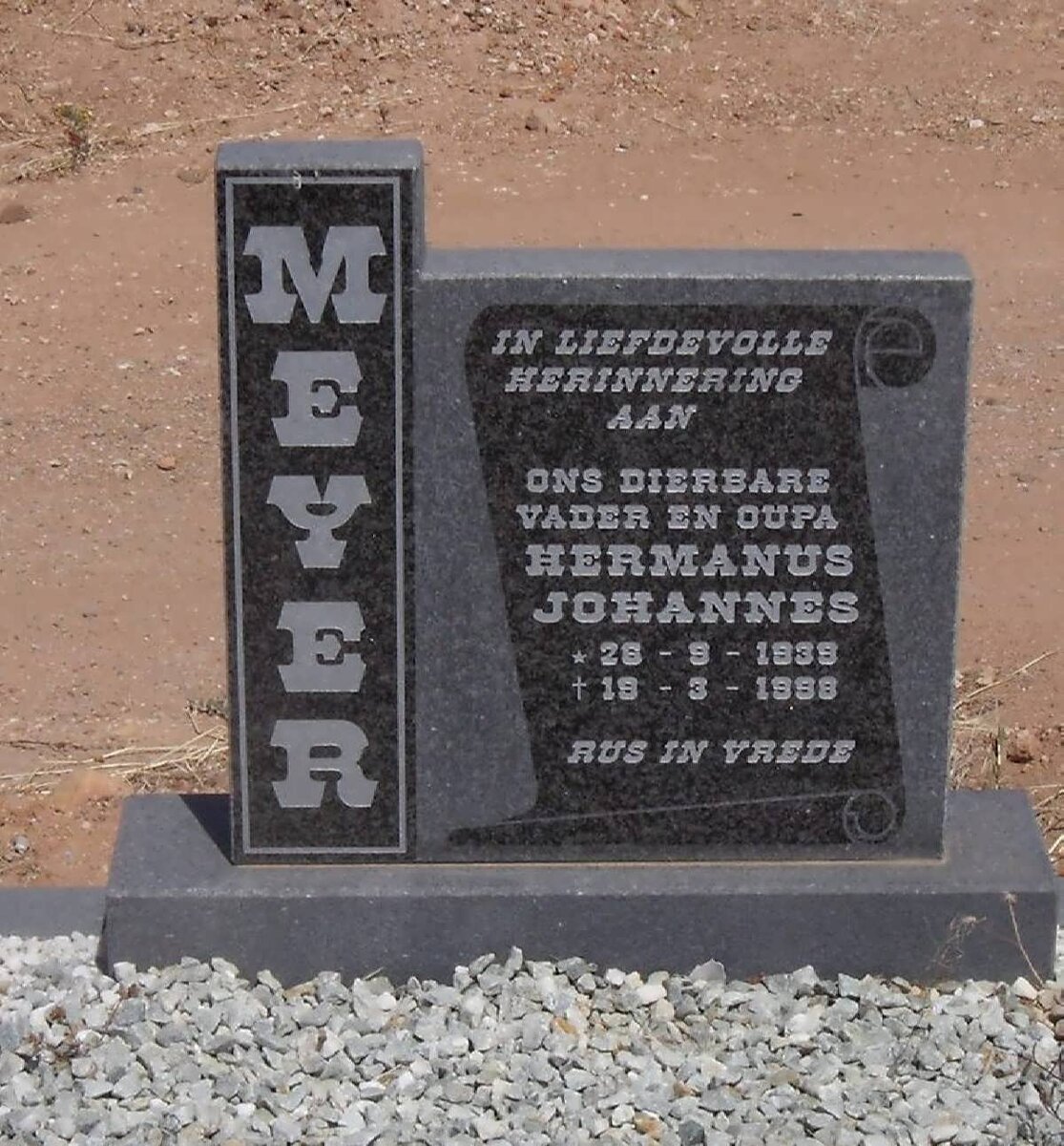 MEYER Hermanus Johannes 1933-1998
