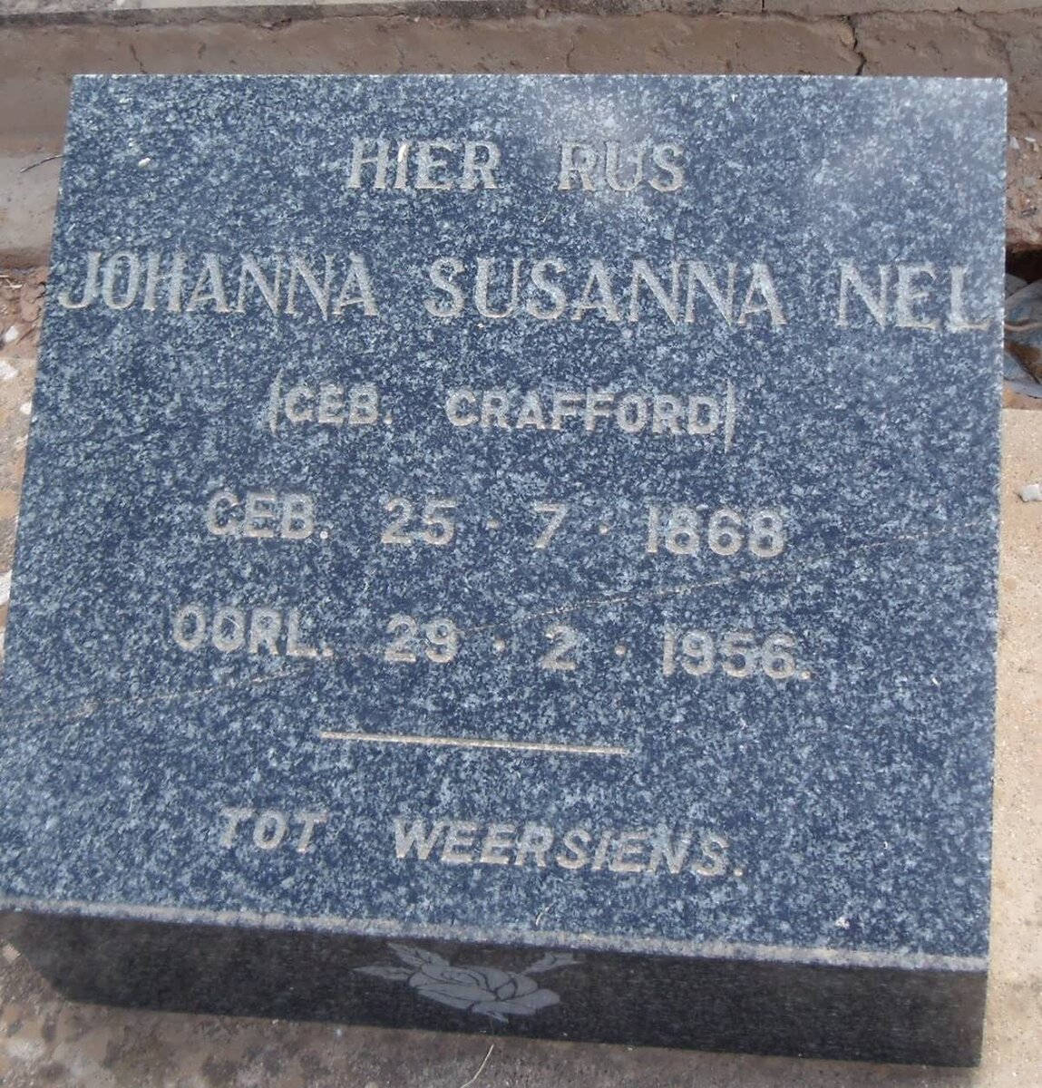 NEL Johanna Susanna nee CRAFFORD 1868-1956