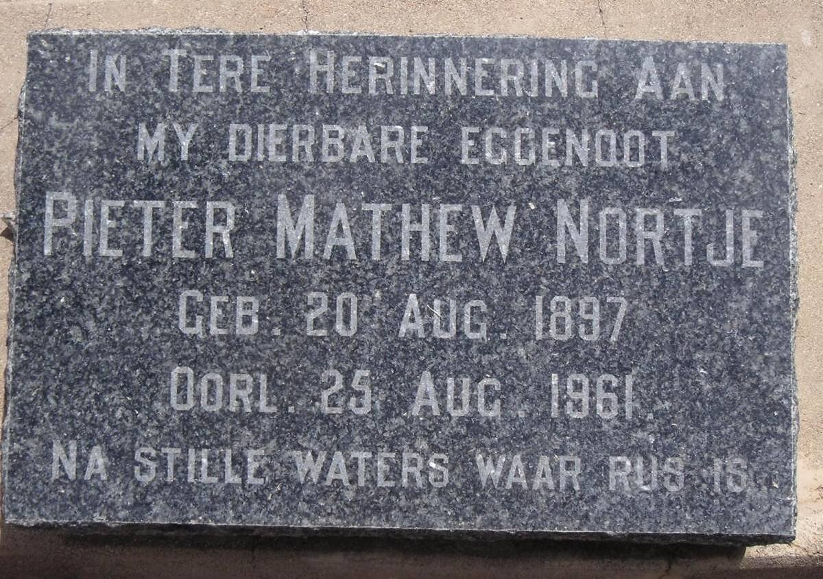 NORTJE Pieter Mathew 1897-1961