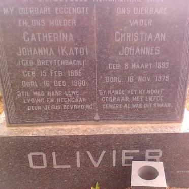 OLIVIER Christiaan Johannes 1893-1979 &amp; Catherina Johanna BREYTENBACH 1895-1960