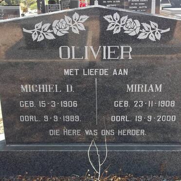 OLIVIER Michiel D. 1906-1989 &amp; Miriam 1908-2000