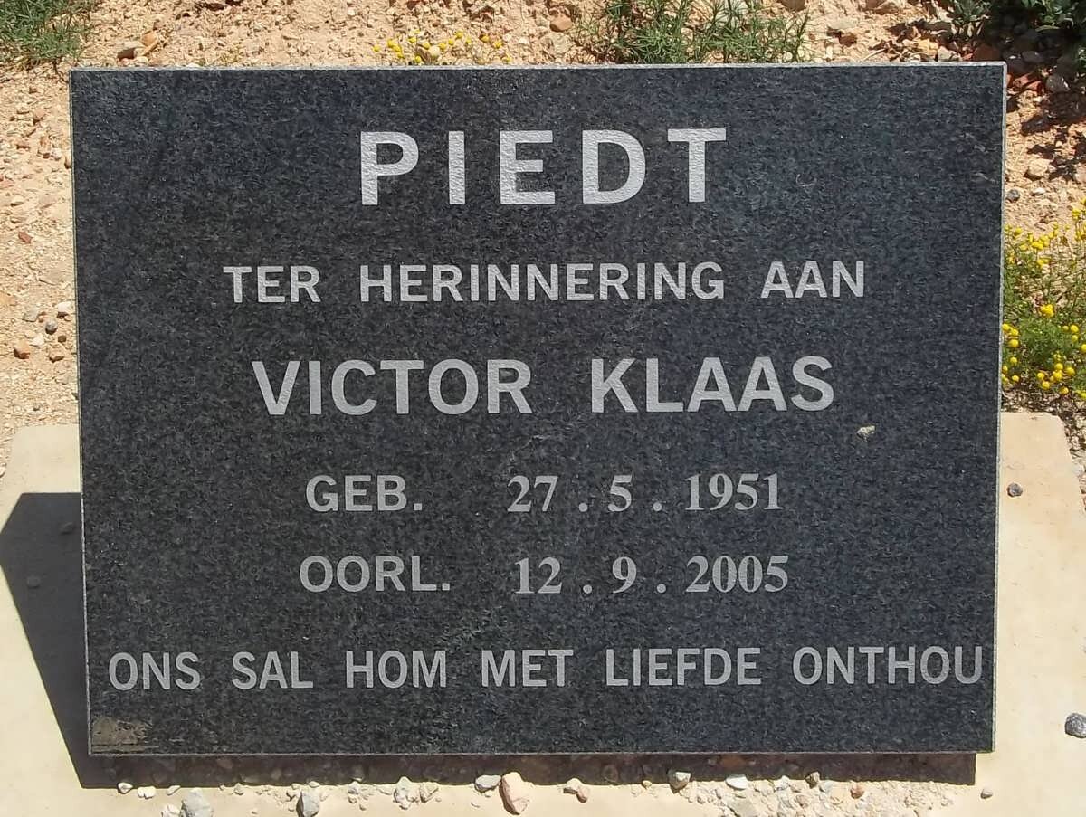 PIEDT Victor Klaas 1951-2005