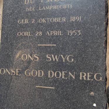 PREEZ Isabella Jacoba, du nee LAMPRECHT 1891-1953