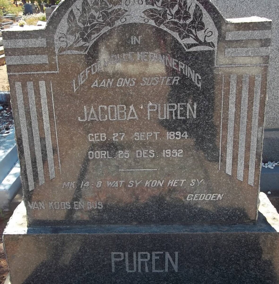 PUREN Jacoba 1894-1952