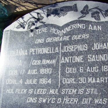 RADEMEYER Josephus Johannes Antonie Saunders 1874-1954 &amp; Johannes Petronella HUMAN 1880-1964