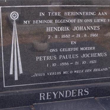 REYNDERS Hendrik Johannes 1882-1961 &amp; Petrus Paulus Jochemus 1886-1971