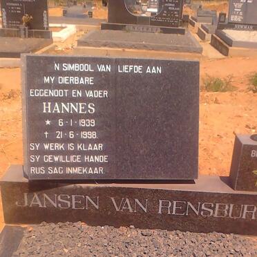 RENSBURG Hannes, Jansen van 1939-1998