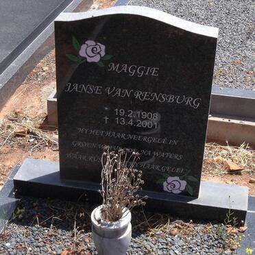 RENSBURG Maggie, Janse van 1908-2001