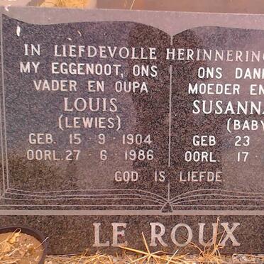 ROUX Louis, le 1904-1986 &amp; Susanna C. 1911-1999