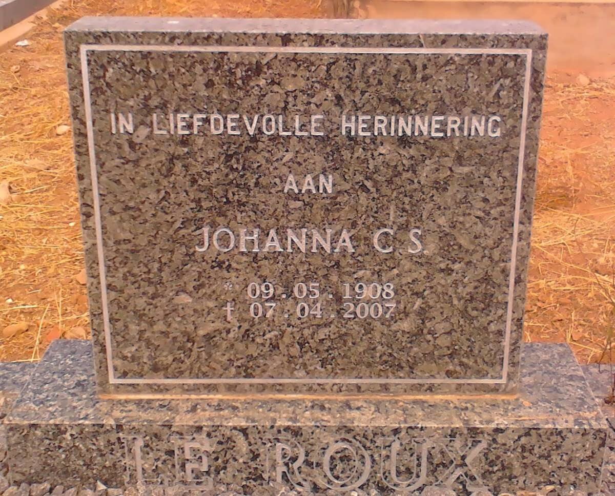 ROUX Johanna C.S., le 1908-2007