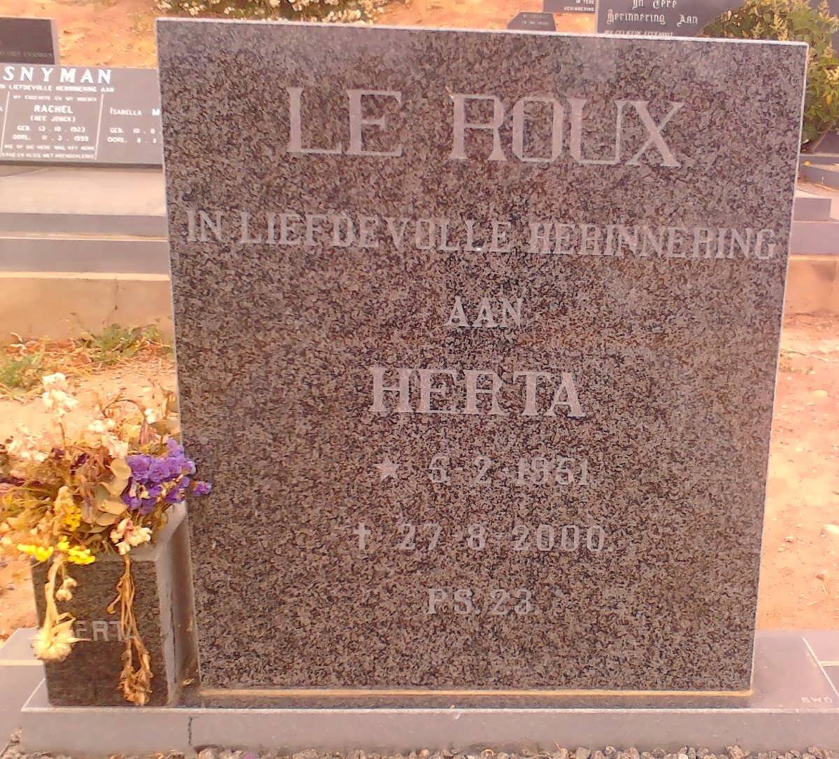 ROUX Herta, le 1951-2000
