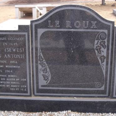 ROUX Josephus Johannes Antonie, le 1884-1964 &amp; Petronella Jacoba Johanna SCHOEMAN 1890-1972