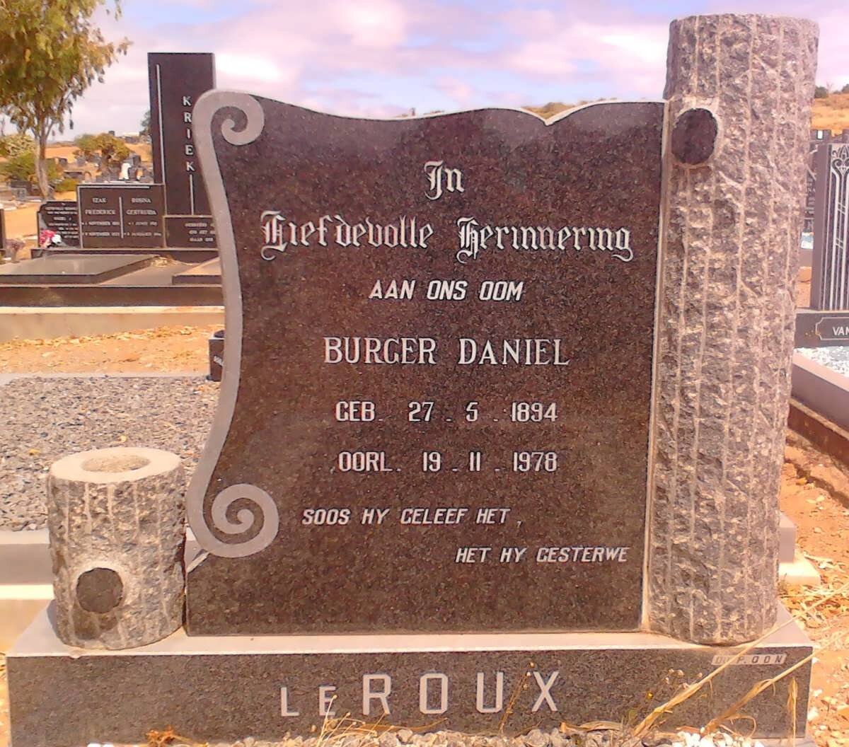 ROUX Burger Daniel, le 1894-1978