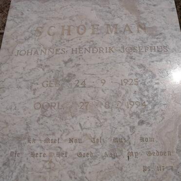 SCHOEMAN Johannes Hendrik Josephus 1925-1994