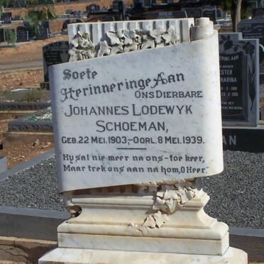 SCHOEMAN Johannes Lodewyk 1903-1939