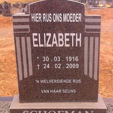 SCHOEMAN Elizabeth 1916-2009