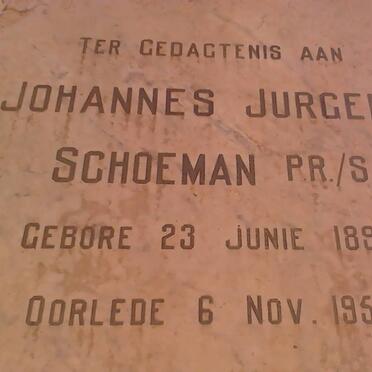 SCHOEMAN Johannes Jurgens 1897-1958