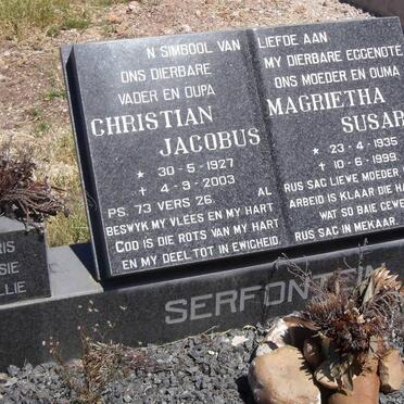 SERFONTEIN Christian Jacobus 1927-2003 &amp; Magrietha Susara 1935-1999