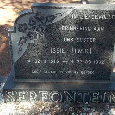 SERFONTEIN I.M.G. 1902-1992