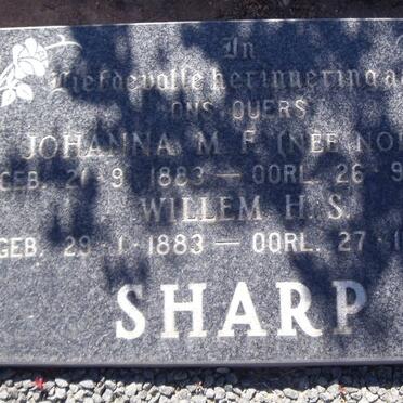 SHARP Willem H.S. 1883-1962 &amp; Johanna M.F. NOLAN 1883-1954
