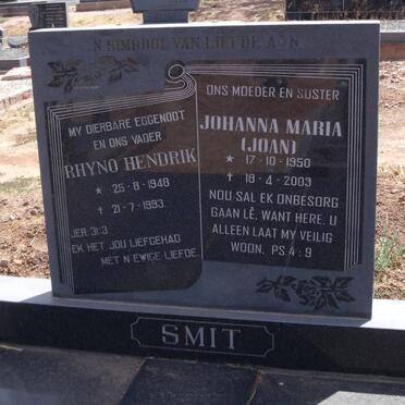 SMIT Rhyno Hendrik 1948-1993 &amp; Johanna Maria 1950-2003